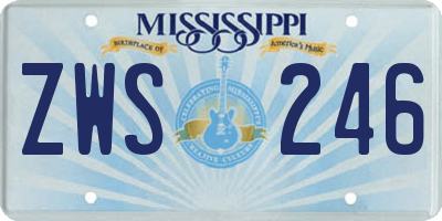 MS license plate ZWS246