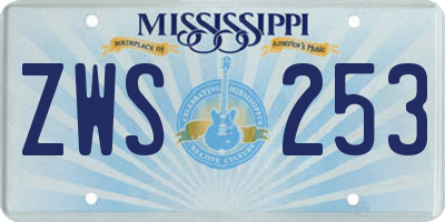 MS license plate ZWS253