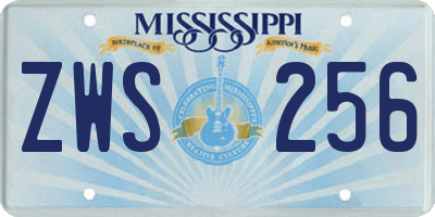 MS license plate ZWS256