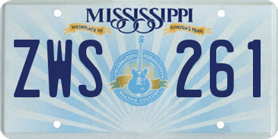 MS license plate ZWS261
