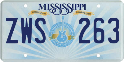 MS license plate ZWS263