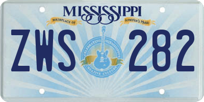 MS license plate ZWS282