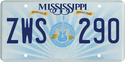 MS license plate ZWS290