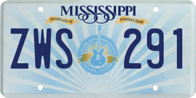 MS license plate ZWS291