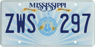MS license plate ZWS297