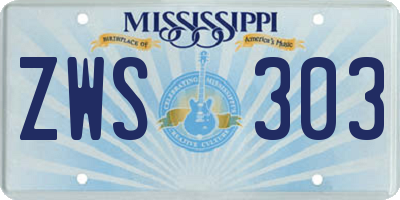 MS license plate ZWS303