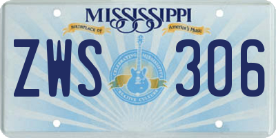 MS license plate ZWS306