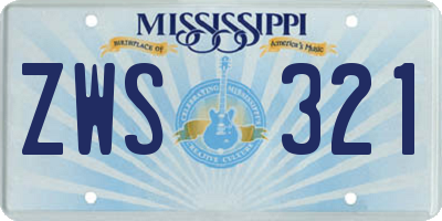MS license plate ZWS321