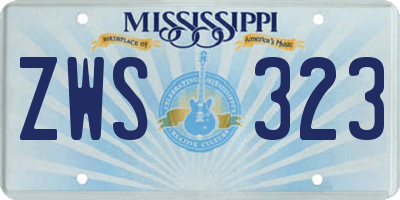 MS license plate ZWS323