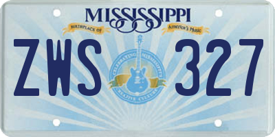 MS license plate ZWS327
