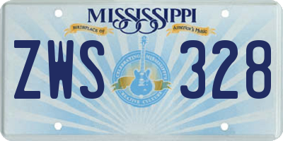 MS license plate ZWS328