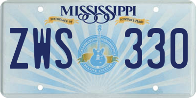 MS license plate ZWS330