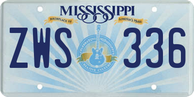 MS license plate ZWS336