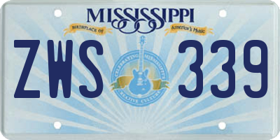 MS license plate ZWS339