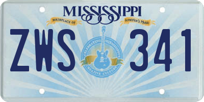 MS license plate ZWS341