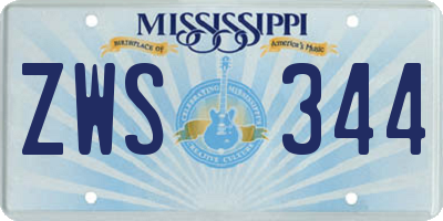 MS license plate ZWS344