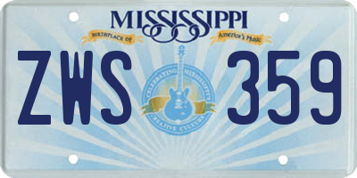 MS license plate ZWS359