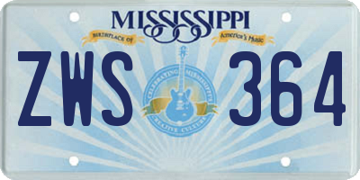 MS license plate ZWS364