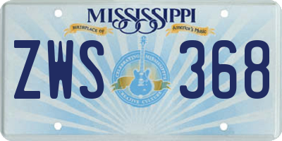 MS license plate ZWS368