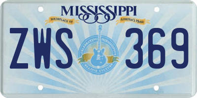 MS license plate ZWS369