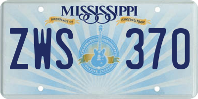 MS license plate ZWS370