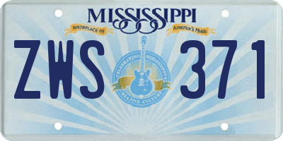 MS license plate ZWS371