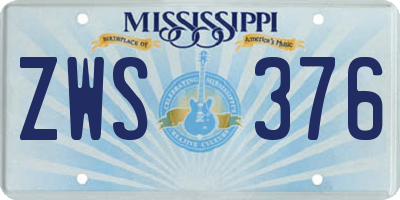 MS license plate ZWS376