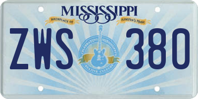 MS license plate ZWS380