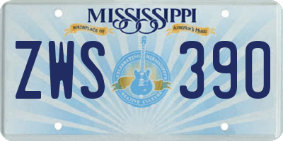 MS license plate ZWS390