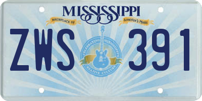 MS license plate ZWS391