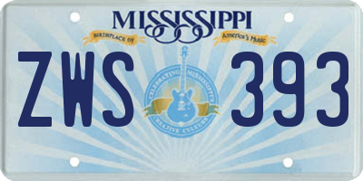 MS license plate ZWS393