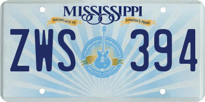 MS license plate ZWS394