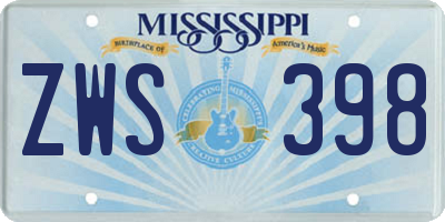 MS license plate ZWS398