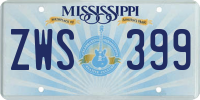MS license plate ZWS399