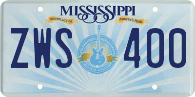 MS license plate ZWS400