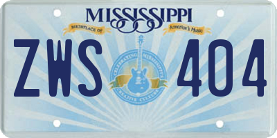 MS license plate ZWS404