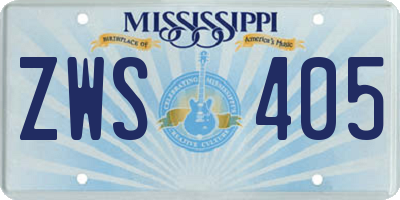 MS license plate ZWS405