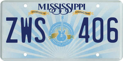 MS license plate ZWS406
