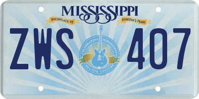 MS license plate ZWS407