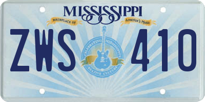 MS license plate ZWS410