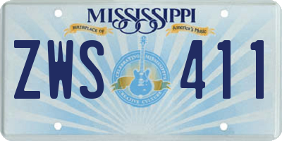 MS license plate ZWS411
