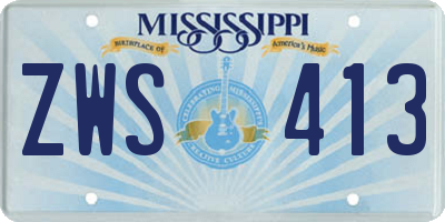 MS license plate ZWS413