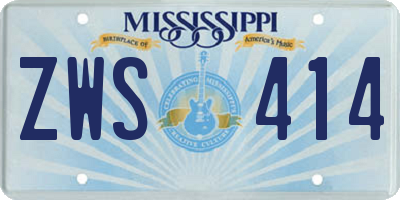 MS license plate ZWS414