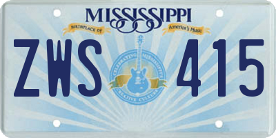 MS license plate ZWS415