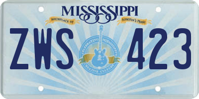 MS license plate ZWS423