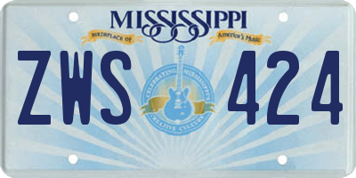 MS license plate ZWS424