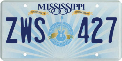 MS license plate ZWS427