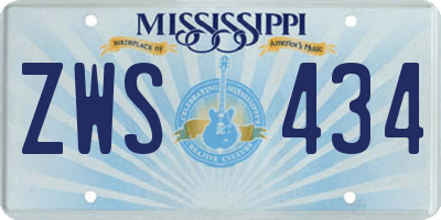 MS license plate ZWS434