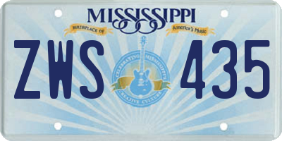 MS license plate ZWS435