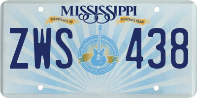 MS license plate ZWS438